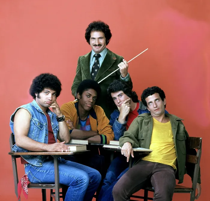 Framed Print : WELCOME BACK, KOTTER, Robert Hegyes, Lawrence Hilton-Jacobs, Gabe Kaplan, John Travolta, Ron Palillo, 1975-1979