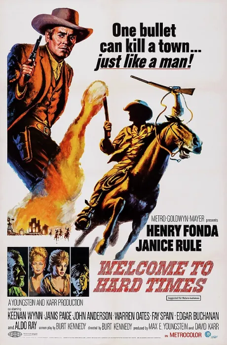Framed Print : WELCOME TO HARD TIMES, US poster art, top left: Henry Fonda, 1967