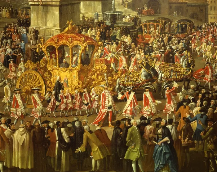 Framed Print : Welcome to Marshal Clerici at the Quirinale, by Antonio Cioci, 1758, 18th Century, oil on canvas - Italy, Lombardy, Milan, Castello Sforzesco, Civic Collection of Ancient Art