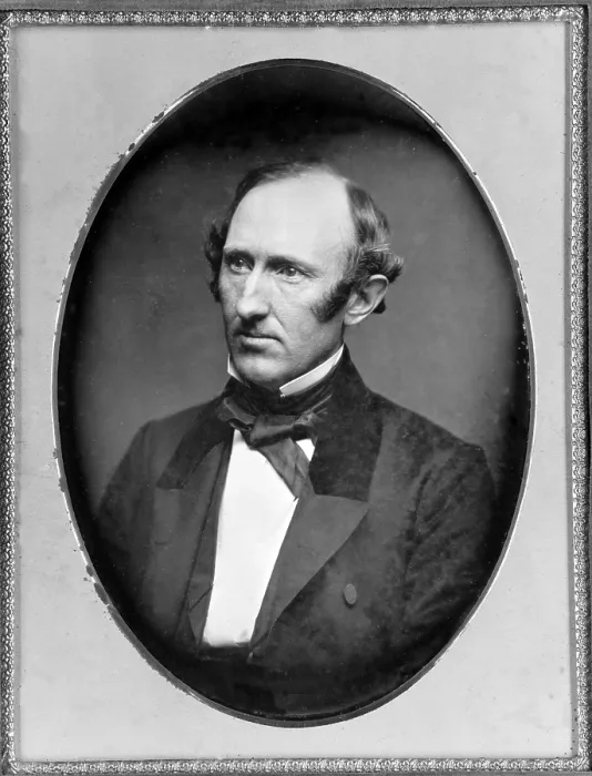 Framed Print : Wendell Phillips (1811-1884) American abolitionist. Daguerreotype portrait by Mathew Brady, ca. 1856