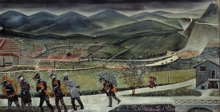 Framed Print : It went wrong (E ijta male), by Orneore Metelli, 1938, 20th Century, oil on canvas, 64 x 121 cm - Italy, Umbria, Terni, Civic Collection Orneore Metelli. Whole artwork view Framed Print : It went wrong (E ijta male), by Orneore Metelli, 1938, 20th Century, oil on canvas, 64 x 121 cm - Italy, Umbria, Terni, Civic Collection Orneore Metelli. Whole artwork view