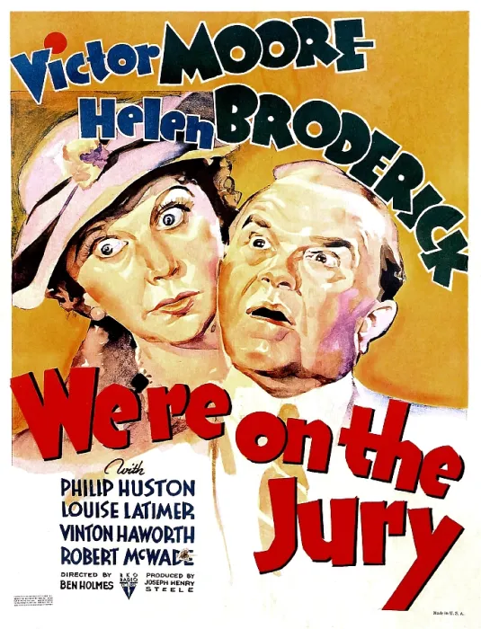 Framed Print : WE'RE ON THE JURY, US poster art, from left: Helen Broderick, Victor Moore, 1937
