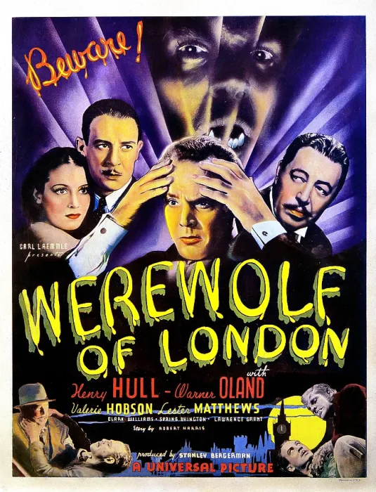 Framed Print : WEREWOLF OF LONDON, top from left, Valerie Hobson, Lester Matthews, Warren Hull, Warner Oland, bottom left: Warner Oland, Henry Hull, bottom right, Lester Matthews, Warren Hull