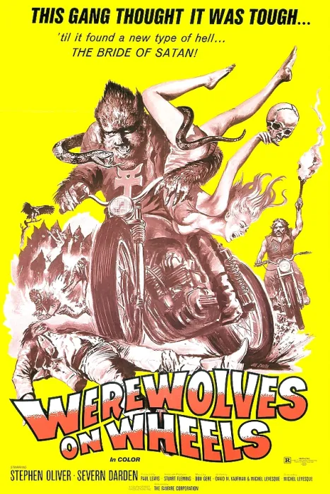 Framed Print : WEREWOLVES ON WHEELS, poster, 1971 Framed Print : WEREWOLVES ON WHEELS, poster, 1971