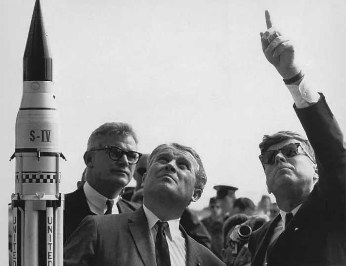 Framed Print : Wernher von Braun explains the Saturn Launch System to President John Kennedy. Nov. 16, 1963 Framed Print : Wernher von Braun explains the Saturn Launch System to President John Kennedy. Nov. 16, 1963