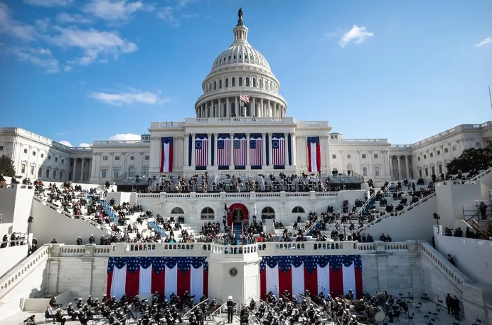 Framed Print : West front of the US Capitol in Washington, DC, as President Joe Biden delivers his inaugural address, Jan. 20, 2021