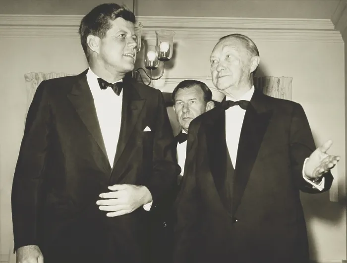 Framed Print : West German Chancellor Konrad Adenauer with President John Kennedy at the German Embassy. Nov. 21, 1961 Framed Print : West German Chancellor Konrad Adenauer with President John Kennedy at the German Embassy. Nov. 21, 1961