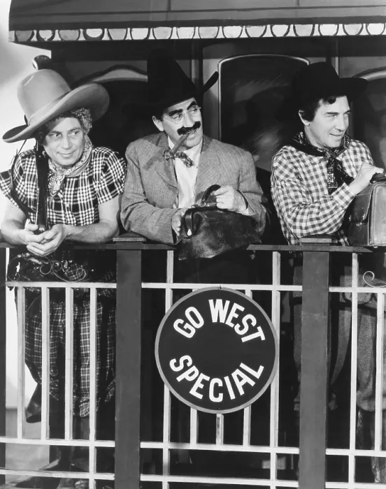 Framed Print : GO WEST, from left: Harpo Marx, Groucho Marx, Chico Marx, 1940