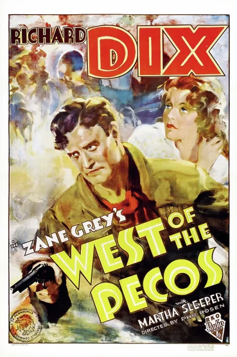 Framed Print : WEST OF THE PECOS, from left: Richard Dix, Martha Sleeper, 1934