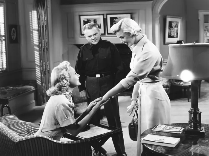 Framed Print : THE WEST POINT STORY, from left, Virginia Mayo, James Cagney, Doris Day, 1950