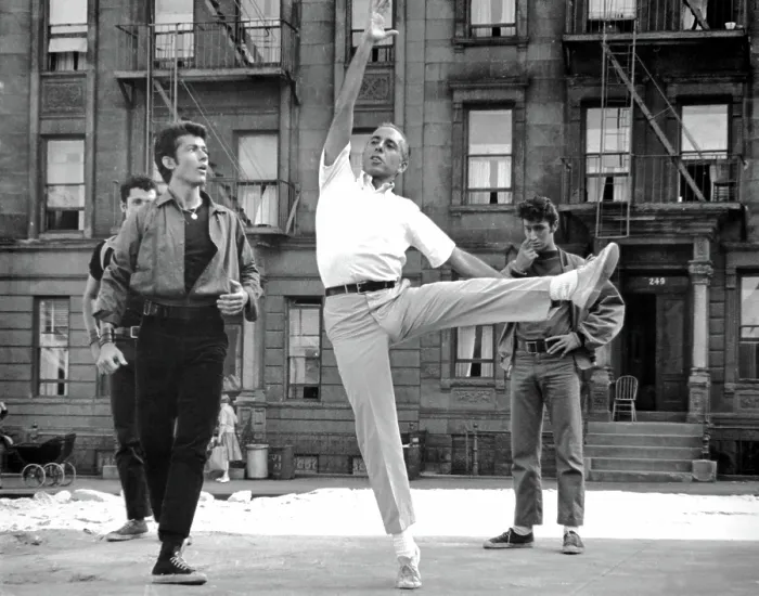 Framed Print : WEST SIDE STORY, George Chakiris gets some dancing moves from co-director, Jerome Robbins, 1961 Framed Print : WEST SIDE STORY, George Chakiris gets some dancing moves from co-director, Jerome Robbins, 1961