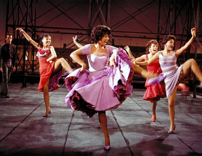 Framed Print : WEST SIDE STORY, Rita Moreno, Yvonne Wilder (red dress, back right), 1961 Framed Print : WEST SIDE STORY, Rita Moreno, Yvonne Wilder (red dress, back right), 1961