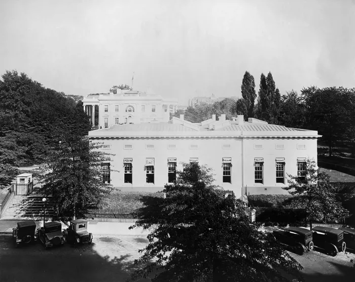 Framed Print : West Wing of the White House was built as a temporary office building in the first year of the Theodore Roosevelt presidency