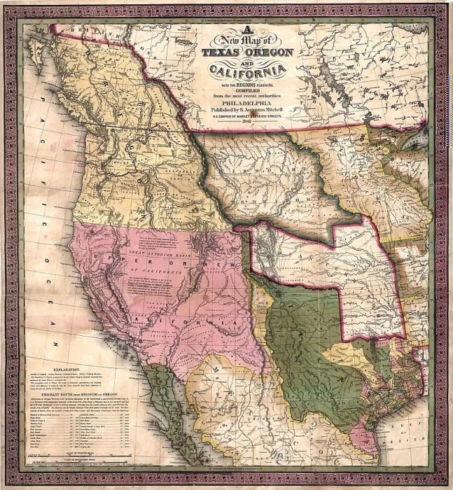 Framed Print : Western North America on the eve of the Mexican-American War (1846-48) which resulted in US annexation of over 500, 000 square miles of Mexican territory Framed Print : Western North America on the eve of the Mexican-American War (1846-48) which resulted in US annexation of over 500, 000 square miles of Mexican territory