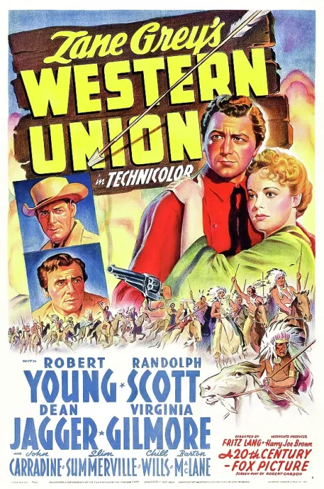 Framed Print : WESTERN UNION, Robert Young, Randolph Scott, Dean Jagger, Virginia Gilmore, 1941, TM and copyright 20th Century Fox Film Corp. All rights reserved  /  Courtesy: Everett Collection