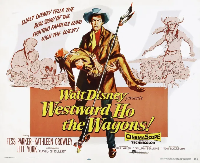 Framed Print : WESTWARD HO, THE WAGONS!, US lobbycard, Fess Parker, (center), 1956 Framed Print : WESTWARD HO, THE WAGONS!, US lobbycard, Fess Parker, (center), 1956