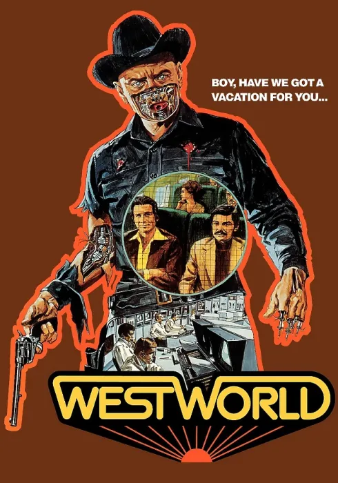 Framed Print : WESTWORLD, Yul Brynner, 1973