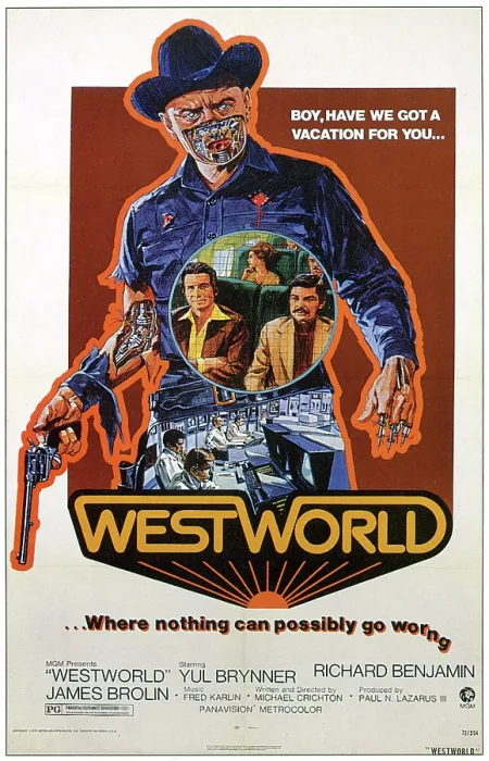 Framed Print : WESTWORLD, Yul Brynner, James Brolin, Richard Benjamin, 1973