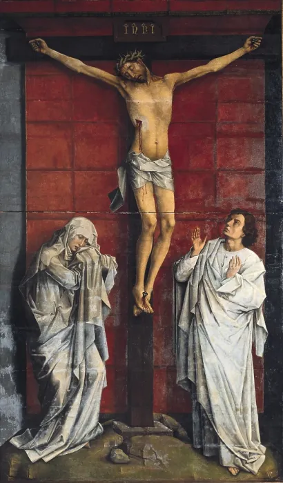 Framed Print : WEYDEN, Rogier van der (1400-1464). Calvary. SPAIN. San Lorenzo de El Escorial. Royal Monastery of San Lorenzo de El Escorial. Flemish art. Oil on wood. - P Framed Print : WEYDEN, Rogier van der (1400-1464). Calvary. SPAIN. San Lorenzo de El Escorial. Royal Monastery of San Lorenzo de El Escorial. Flemish art. Oil on wood. - P