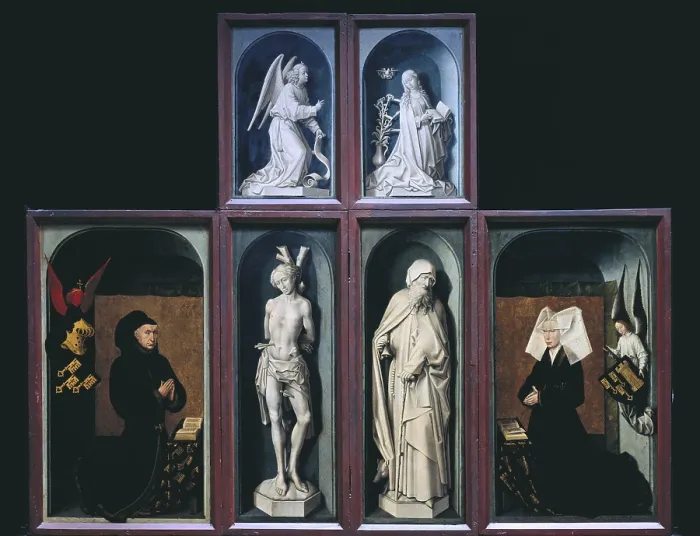 Framed Print : WEYDEN, Rogier van der (1400-1464). The Last Judgment. 1446-1452. FRANCE. Beaune. HOtel-Dieu. Painting on the outside of the polyptich panel given by Mr and Mrs Framed Print : WEYDEN, Rogier van der (1400-1464). The Last Judgment. 1446-1452. FRANCE. Beaune. HOtel-Dieu. Painting on the outside of the polyptich panel given by Mr and Mrs