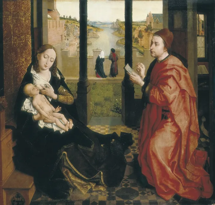 Framed Print : WEYDEN, Rogier van der (1400-1464). St Luke Drawing the Virgin. ca. 1435 - 1440. Detail. Flemish art. Oil on canvas. RUSSIA. Saint Petersburg. State Hermitage Museum. - C Framed Print : WEYDEN, Rogier van der (1400-1464). St Luke Drawing the Virgin. ca. 1435 - 1440. Detail. Flemish art. Oil on canvas. RUSSIA. Saint Petersburg. State Hermitage Museum. - C