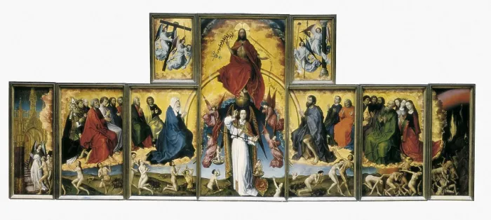 Framed Print : WEYDEN, Rogier van der (1400-1464). The Last Judgment. 1446-1452. Flemish art. Oil on wood. FRANCE. Beaune. Htel-Dieu. AISA / Everett Collection**US SALES ONLY**