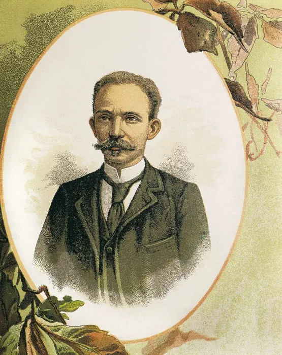 Framed Print : WEYLER Y NICOLAU, Valeriano (1838-1930); MARTI, Jos (1853-1895). Portrait from the work 'Mi mando en Cuba' (My comand in Cuba), written by General Weyler. Engraving