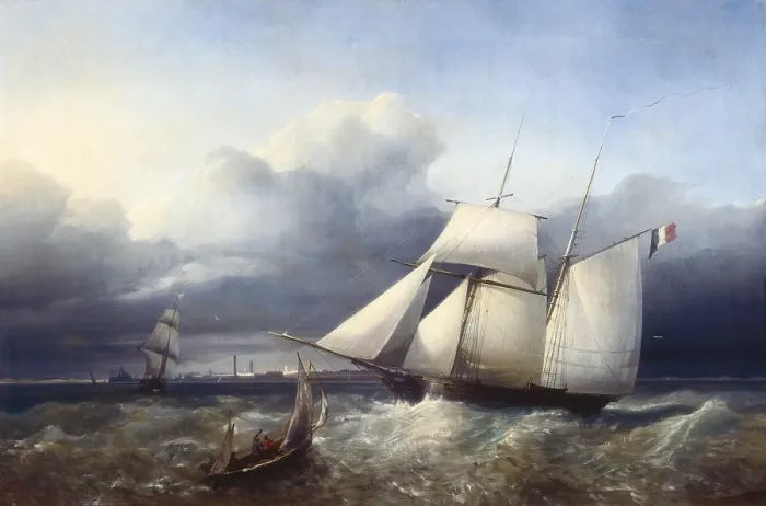 Framed Print : WEYTS, Petrus (1799-1855). The Charles V in a Storm. 1840. Painting. BELGIUM. Antwerp. National Maritime Museum Framed Print : WEYTS, Petrus (1799-1855). The Charles V in a Storm. 1840. Painting. BELGIUM. Antwerp. National Maritime Museum