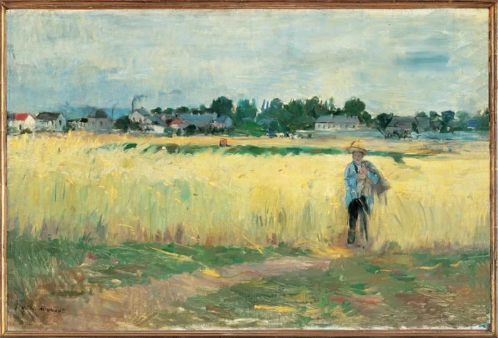 Framed Print : In the Wheat Fields at Gennervilliers, by Berthe Morisot, 1875, 19th Century, oil on canvas, cm 46 x 69 - France, Ile de France, Paris, Muse dOrsay, RF1937-45. All Framed Print : In the Wheat Fields at Gennervilliers, by Berthe Morisot, 1875, 19th Century, oil on canvas, cm 46 x 69 - France, Ile de France, Paris, Muse dOrsay, RF1937-45. All