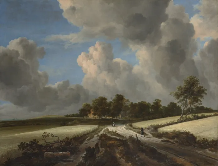 Framed Print : WHEAT FIELDS, by Jacob van Ruisdael, 1670, Dutch painting, oil on canvas
