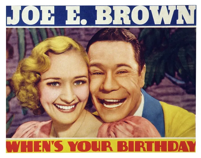 Framed Print : WHEN'S YOUR BIRTHDAY?, US lobbycard, from left: Marian Marsh, Joe E Brown, 1937