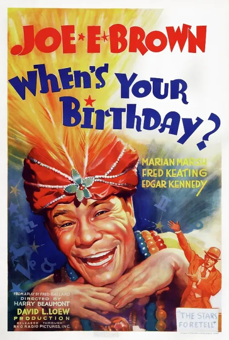 Framed Print : WHEN'S YOUR BIRTHDAY?, US poster art, Joe E Brown, 1937 Framed Print : WHEN'S YOUR BIRTHDAY?, US poster art, Joe E Brown, 1937