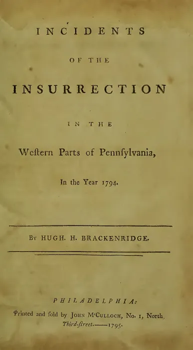 Framed Print : The Whiskey Rebellion. Title page of Incidents of the insurrection in the western parts of Pennsylvania in the year 1794 Framed Print : The Whiskey Rebellion. Title page of Incidents of the insurrection in the western parts of Pennsylvania in the year 1794