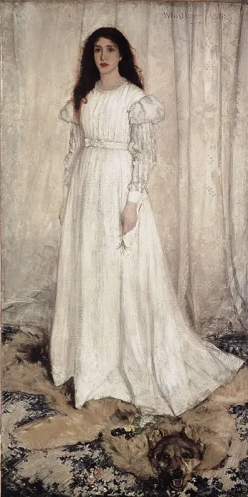 Framed Print : WHISTLER, James Abbott McNeill (1834-1903). Symphony in White, No.1. 1862. Oil on canvas. UNITED STATES OF AMERICA. Washington. National Gallery of Art