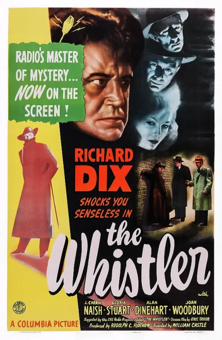 Framed Print : THE WHISTLER, US poster art, Richard Dix, J Carrol Naish, Gloria Stuart, 1944