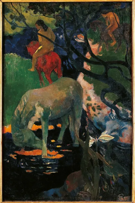 Framed Print : The White Horse, by Paul Gauguin, 1889, 19th Century, oil on canvas, cm 140 x 91, 5 - France, Ile de France, Paris, Muse dOrsay, R.F. 2616. All