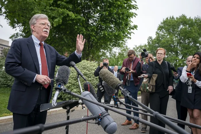 Framed Print : White House National Security Advisor Ambassador John Bolton talks to reporters about Venezuela, May 1, 2019 (BSLOC_2019_5_162) Framed Print : White House National Security Advisor Ambassador John Bolton talks to reporters about Venezuela, May 1, 2019 (BSLOC_2019_5_162)