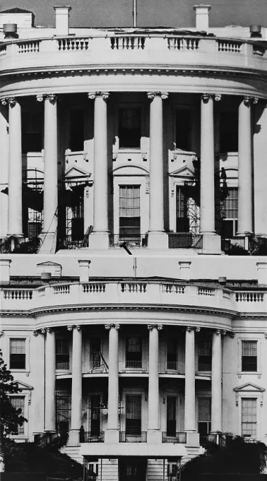 Framed Print : White House South Portico before and after the addition of the Truman Balcony in 1948. - (BSLOC_2014_15_128)
