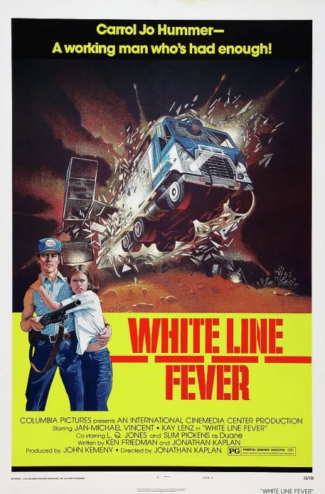 Framed Print : WHITE LINE FEVER, US poster art, from left: Jan-Michael Vincent, Kay Lenz, 1975