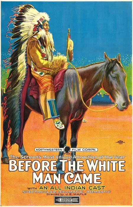 Framed Print : BEFORE THE WHITE MAN CAME, mounted on horse: Old Badger; 1-sheet poster art, 1920