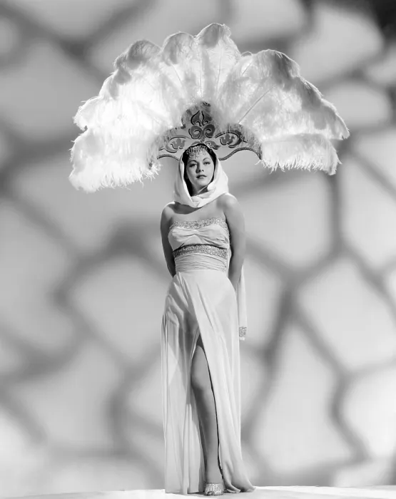 Framed Print : WHITE SAVAGE, Maria Montez, in a sheerong (sheer sarong) designed by Vera West, 1943