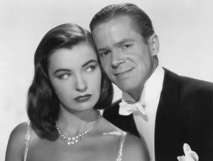 Framed Print : WHITE TIE AND TAILS, from left: Ella Raines, Dan Duryea, 1946