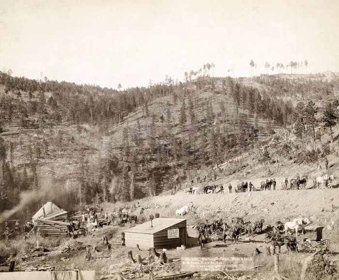 Framed Print : Whitewood Canyon, Wade and Jones R.R. Camp, Black Hills, South Dakota. photo by John C. Grabill, 1890 Framed Print : Whitewood Canyon, Wade and Jones R.R. Camp, Black Hills, South Dakota. photo by John C. Grabill, 1890