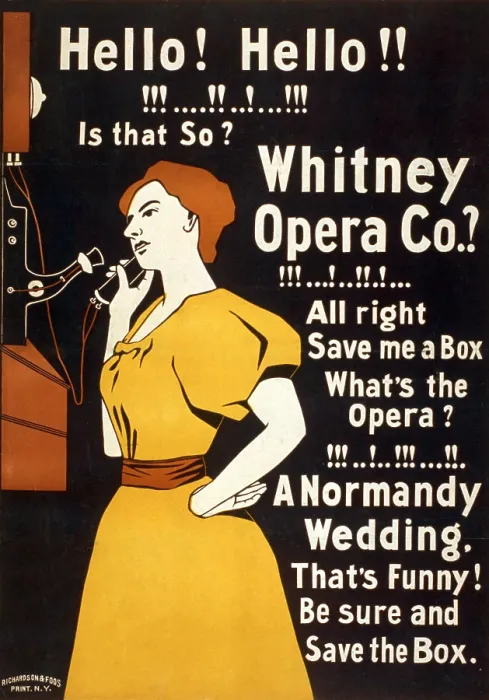 Framed Print : Whitney Opera Co. poster. Color lithograph ca. 1900