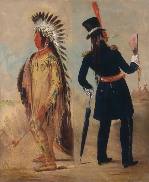 Framed Print : WI-JUN-JON, THE PIGEON'S EGG HEAD, GOING TO AND RETURNING FROM WASHINGTON, by George Catlin, 1837-39, painting, oil on canvas Framed Print : WI-JUN-JON, THE PIGEON'S EGG HEAD, GOING TO AND RETURNING FROM WASHINGTON, by George Catlin, 1837-39, painting, oil on canvas