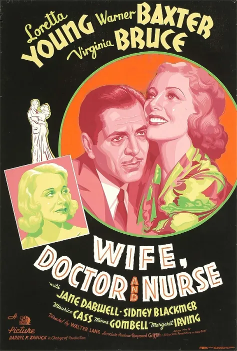 Framed Print : WIFE, DOCTOR AND NURSE, from left: Virginia Bruce, Warner Baxter, Loretta Young, 1937, TM and Copyright 20th Century Fox Film Corp
