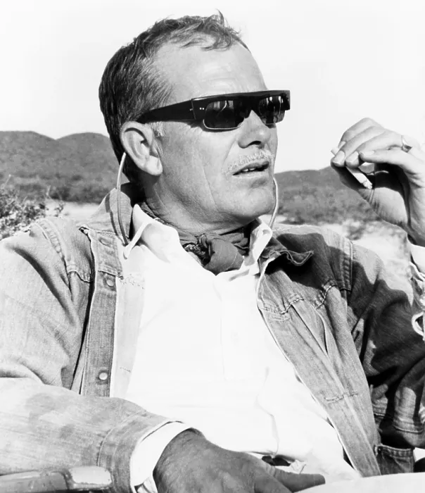 Framed Print : THE WILD BUNCH, director Sam Peckinpah, on location, 1969