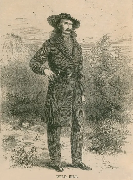 Framed Print : Wild Bill Hickok (1837-1876), portrait engraving of the Wild West celebrity published in Harper's Monthly magazine in February 1867