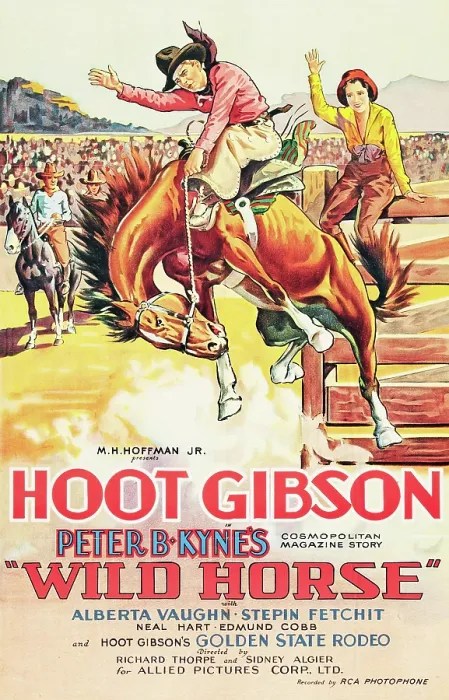 Framed Print : WILD HORSE, from left: Hoot Gibson, Alberta Vaughn on poster art, 1931