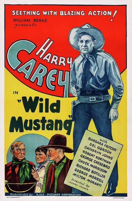 Framed Print : WILD MUSTANG, US poster art, right: Harry Carey, 1935